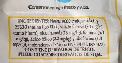 Lista de ingredientes del producto harina pureza molino cañuelas 