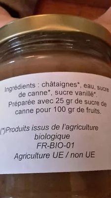 Lista de ingredientes del producto Crème de marrons  