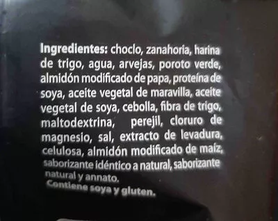 Lista de ingredientes del producto croqueta de verdura la crianza  