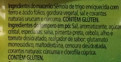 Lista de ingredientes del producto Qualitá Macarrão Instantâneo Legumes Qualitá, Pão de Açúcar 85g