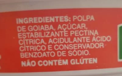 Lista de ingredientes del producto Goiabada  