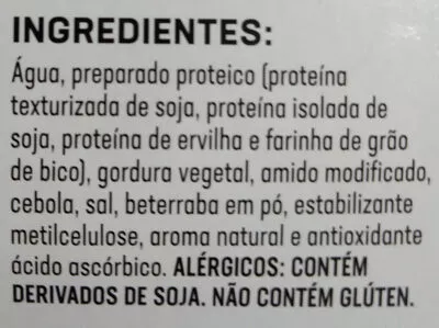 Lista de ingredientes del producto Futuro Burger Fazenda Futuro 230 g