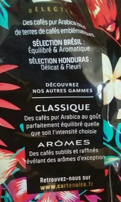 Lista de ingredientes del producto Café moulu Carte noire 