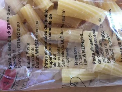 Lista de ingredientes del producto Pasta 34 Elicoidale Garofalo 500 g