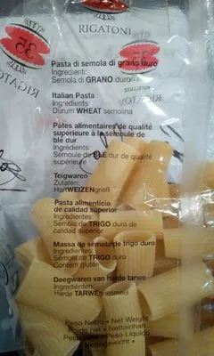 Lista de ingredientes del producto Rigatoni Garofalo 500 g