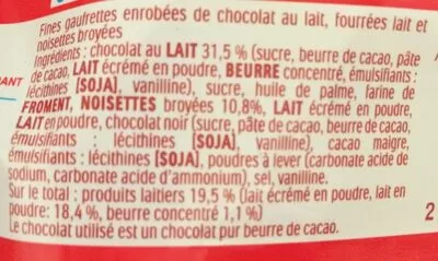 Lista de ingredientes del producto Kinder Bueno Kinder 43 g (2 * 21.5 g)