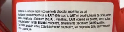 Lista de ingredientes del producto Kinder lapin Kinder 