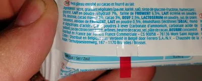 Lista de ingredientes del producto Délice Kinder 39 g