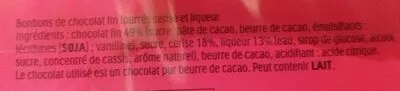 Lista de ingredientes del producto 2 gouts Mon Chéri,  Ferrero 210 g ℮, 20 pièces