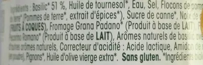 Lista de ingredientes del producto Sauce pesto alla genovese Saclà 190 g