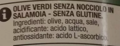 Lista de ingredientes del producto Olive verdi snocciolate COOP 550g