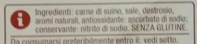 Lista de ingredientes del producto Prosciutto cotto di alta qualità COOP, Origine 130g