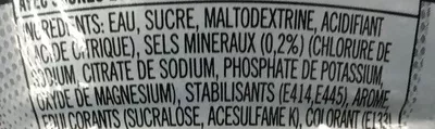 Lista de ingredientes del producto Saveur Cool Blue Gatorade, PepsiCo Beverages 0,5 l