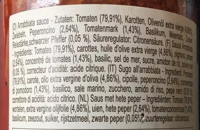 Lista de ingredientes del producto Sauce Arrabbiata - Passione 1824 Agnesi 280 g