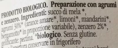 Lista de ingredientes del producto Fiordifrutta Rigoni di Asiago 260g