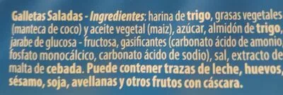 Lista de ingredientes del producto Galletas Saladas Galbusera 