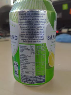 Lista de ingredientes del producto Limone E Menta Sanpellegrino 33 cl