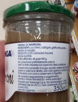 Lista de ingredientes del producto Crema di marroni Esselunga 350 g