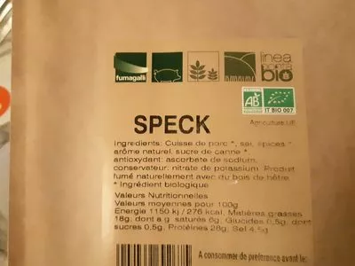 Lista de ingredientes del producto Speck Fumagalli 