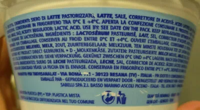 Lista de ingredientes del producto La Ricotta trevisanalat 250 g