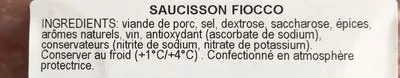 Lista de ingredientes del producto Saucisson Fiocco Villani Salumi villani 