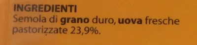 Lista de ingredientes del producto Taglierini all'uovo Conad 250g