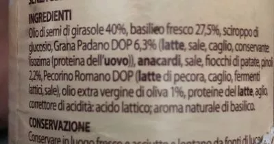 Lista de ingredientes del producto Pesto alla genovese Conad 190g