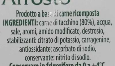 Lista de ingredientes del producto Tachino arrosto CasaModena 110 g