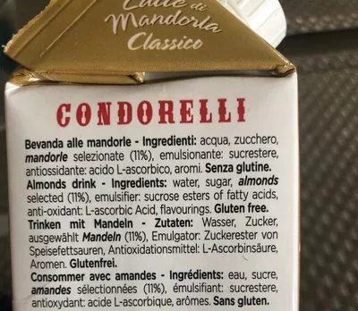 Lista de ingredientes del producto Lait d'amande  