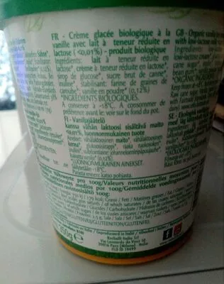 Lista de ingredientes del producto Gelato alla vaniglia Madagascar senza lattosio Gildo Rachelli 