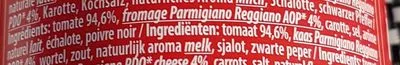 Lista de ingredientes del producto Salsa pronta al Parmigiano Reggiano Mutti 400 g