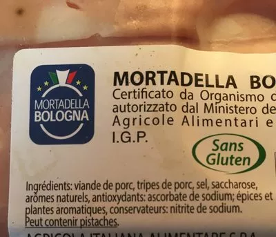 Lista de ingredientes del producto Mortadelle Montorsi 150 g