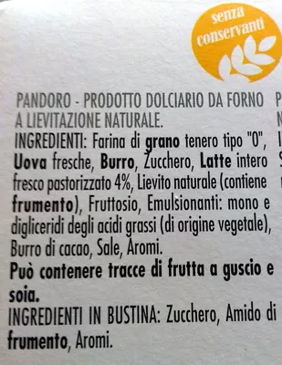 Lista de ingredientes del producto Maina Il gran pandoro MAINA 1000 g