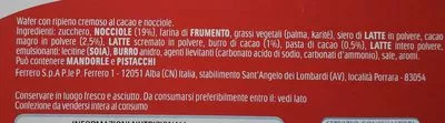 Lista de ingredientes del producto Tronky Nocciola Singolo Ferrero 