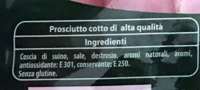 Lista de ingredientes del producto Prosciutto Cotto di Alta Qualità Auchan, Salumificio Fratelli Riva 120 g