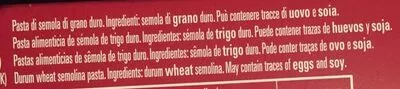 Lista de ingredientes del producto Spaguetti Armando 500 g