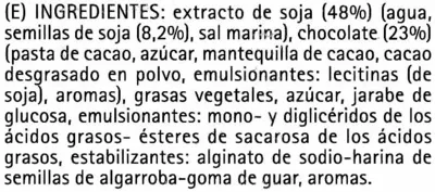 Lista de ingredientes del producto Polos de soja recubiertos con chocolate Valsoia 250 g (3 x 84 g), 360 ml (3 x 120 ml)