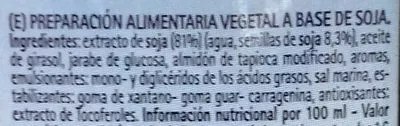 Lista de ingredientes del producto Soya Cuisine Valsoia 200 ml