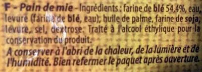 Lista de ingredientes del producto Solo Pane Senza Crosta Semenzato Grf, Semenzato Grand Frais, Semenzato 370 g e