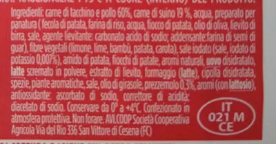 Lista de ingredientes del producto polpettine Amadori 0.240 kg