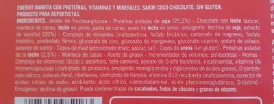 Lista de ingredientes del producto Barrita Con Proteinas, Sabor Coco-chocolate Enervit Sport 3 x 40 g