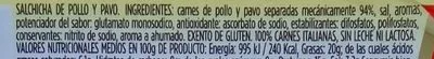 Lista de ingredientes del producto Salchichas Wudy Party AIA 240 g