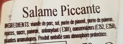 Lista de ingredientes del producto Salame piccante Citterio 