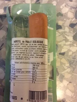 Lista de ingredientes del producto SAUCISSES DE POULET Golfera 