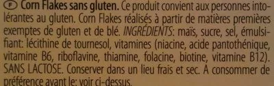 Lista de ingredientes del producto Corn Flakes sans gluten Schär 250g