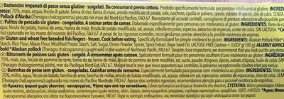 Lista de ingredientes del producto Gluten Free Fish Fingers Schär 300 g