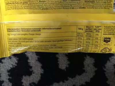 Lista de ingredientes del producto Schar Muesli Fruit Schär 