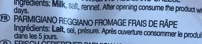 Lista de ingredientes del producto Parmigiano reggiano Ferrarini 60g