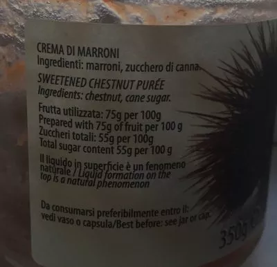 Lista de ingredientes del producto Créme de marron  