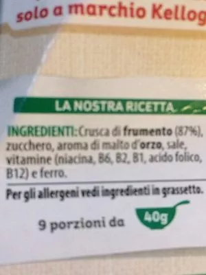 Lista de ingredientes del producto All-bran Kellogg's 